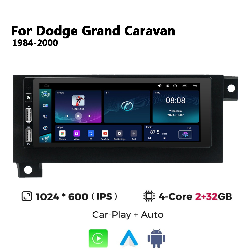 Radio For Dodge Grand Caravan 1984-2000 Android Car Stereo Radio with CarPlay & Android Auto Head Unit - Image 2